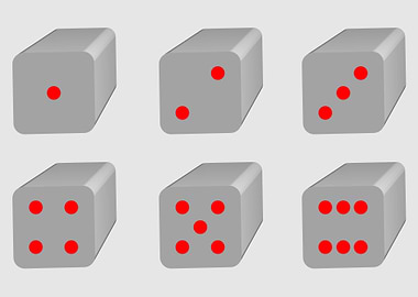 dice game with a 3D displ