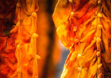 Drying orange batik