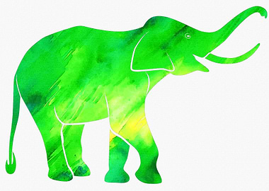 Elephant green background