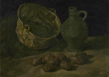 Stilleven met koperen kete