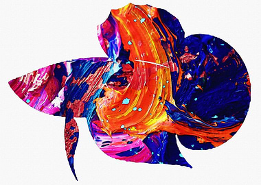 Betta Fish red striped