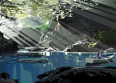 LANDSCAPE RIVER WATERFALL