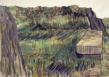 Stone Bench in the Garden