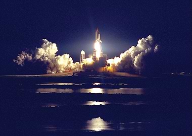 Atlantis Lift Off at Night