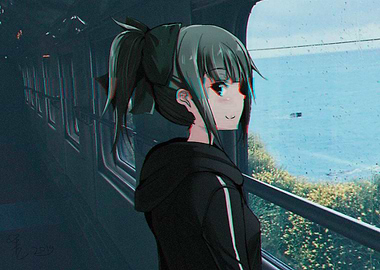 Girl looking in the window