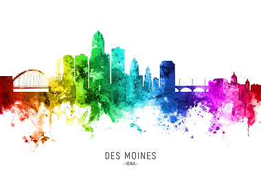 Des Moines Iowa Skyline