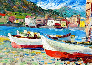 Kandinsky Boats in Rapallo