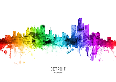 Detroit Michigan Skyline