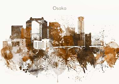 Osaka Japan Skyline