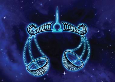 Libra Glowing in Space