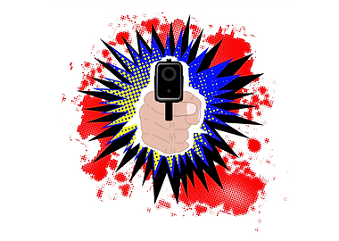 Cartoon Hand Gun Bang