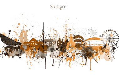 Stuttgart Germany Skyline