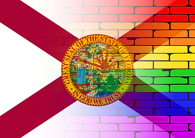 Gay Rainbow Florida Flag