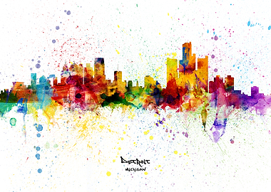 Detroit Michigan Skyline