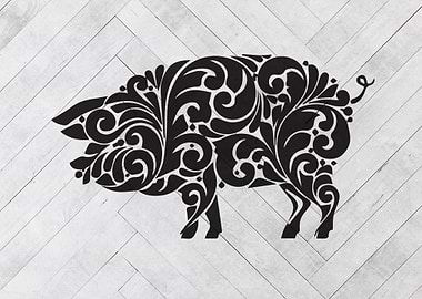 Fancy Pig Farmhouse Sign