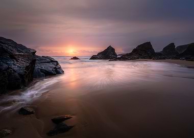 Sunset Bedruthan Steps
