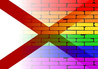 Gay Rainbow Alabama Flag