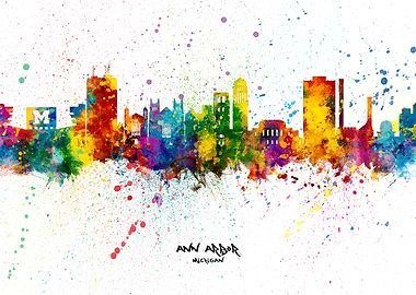 Ann Arbor Michigan Skyline
