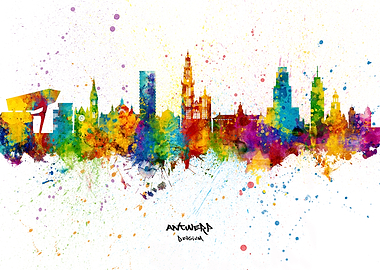 Antwerp Belgium Skyline