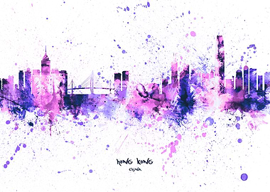 Hong Kong China Skyline