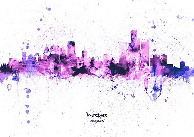 Detroit Michigan Skyline