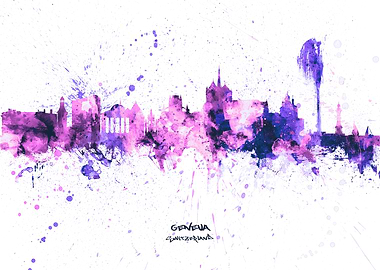 Geneva Switzerland Skyline