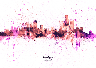 Detroit Michigan Skyline