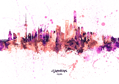 Shanghai China Skyline