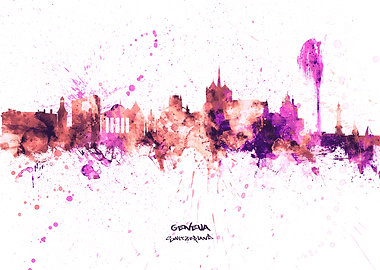 Geneva Switzerland Skyline