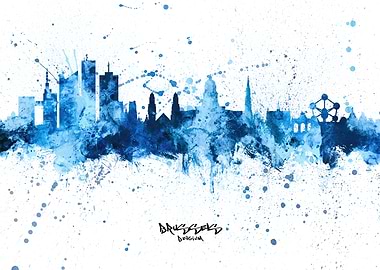 Brussels Belgium Skyline