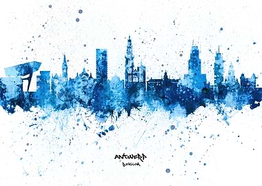 Antwerp Belgium Skyline