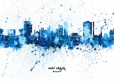 Ann Arbor Michigan Skyline