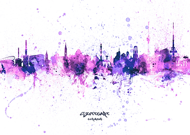 Stuttgart Germany Skyline