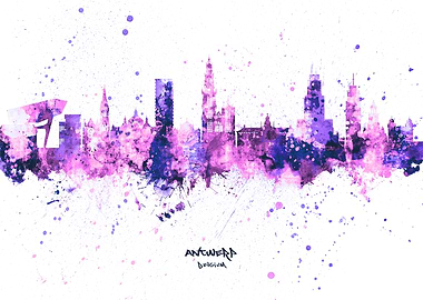 Antwerp Belgium Skyline