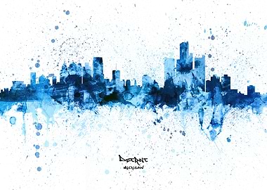 Detroit Michigan Skyline