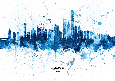 Shanghai China Skyline