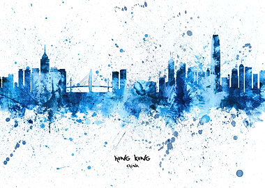 Hong Kong China Skyline