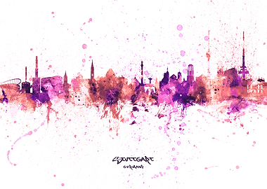 Stuttgart Germany Skyline