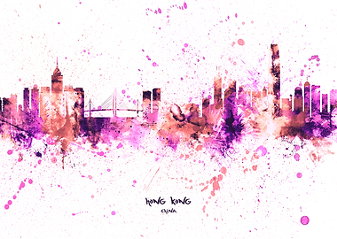 Hong Kong China Skyline