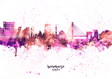 Bucharest Romania Skyline