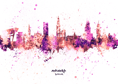 Antwerp Belgium Skyline