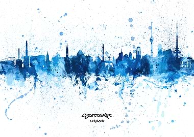 Stuttgart Germany Skyline