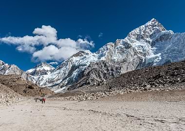 Hiking through a valley