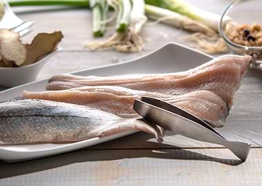 preparing fresh fish fille