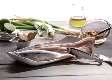 preparing fresh fish filet