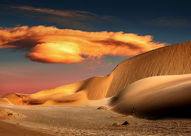 sand dunes orange sky