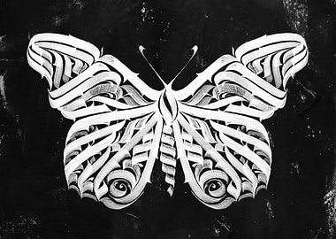 Butterfly calligraphy