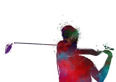 Golfing sport art