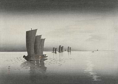 Fishing Boats Woodblock