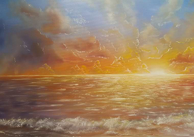 Sunset over the beach